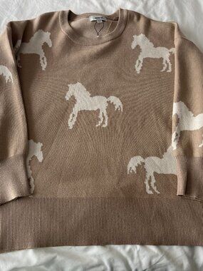 Jason Wu Horse Print Sweater 3X NWT